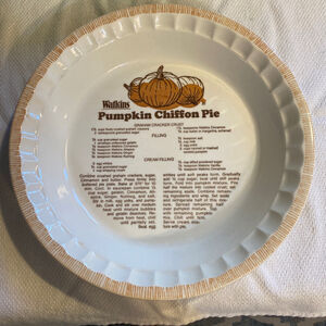 Watkins Vintage Cream Orange Pumpkin Chiffon Pie Plate One Size